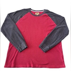 The Foundry Supply Co. Men's Red and Gray Thermal Long Sleeve Shirt